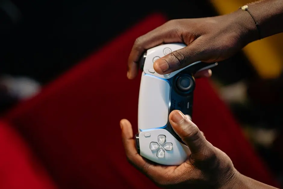 Pemula sedang memainkan game mobile dengan kontrol sederhana